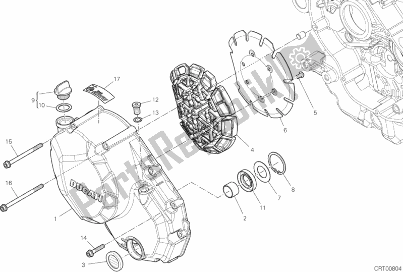 All parts for the Clutch Cover of the Ducati Hypermotard 950 SP USA 2020